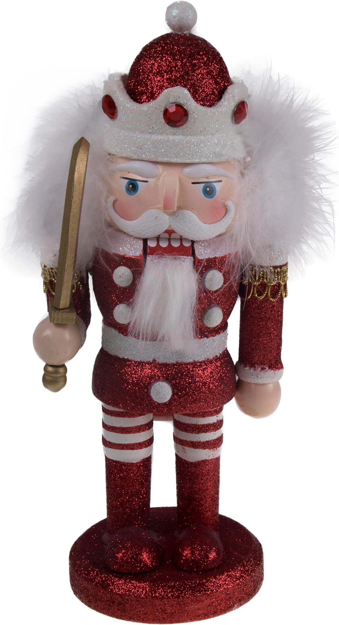Clever Creations Soldier Nutcracker Chubby King Nutcracker | Perfect for Shelves and Tables | Collectible Festive Christmas Decor | 100% Real Wood | 10” Tall