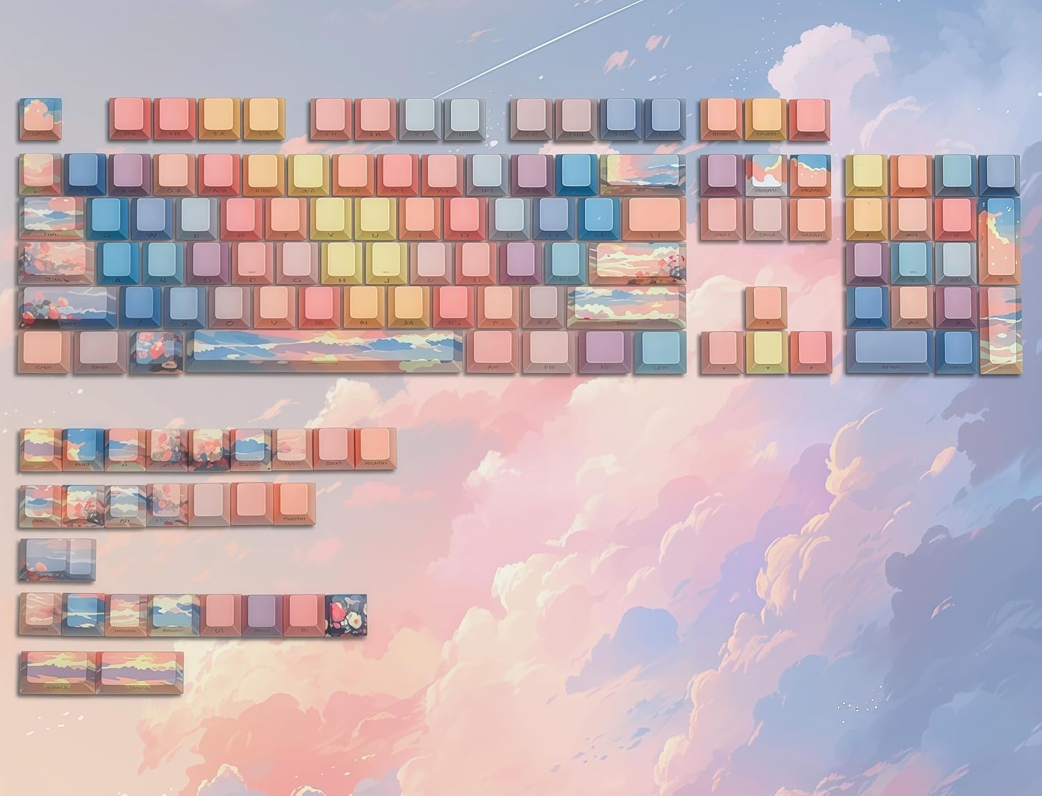dagaladoo White Topographic keycaps pbt,Double Shot keycaps 75 Percent,Shine Through keycap Set,Side Print keybpard caps,Cherry Profile Key caps for Mechanical Keyboard 100%, 75%, 65%, 60% US Layout