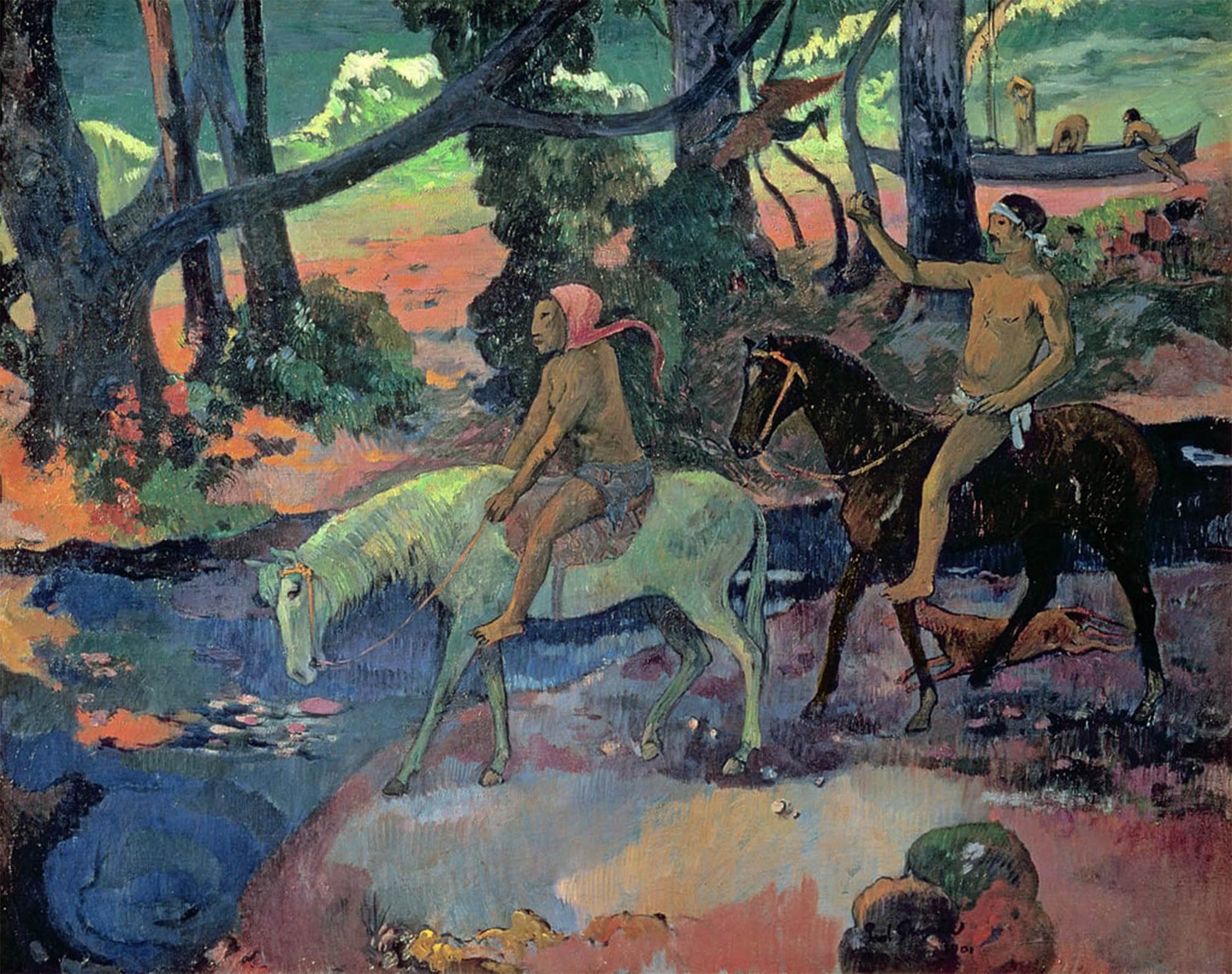 POSTERIIk Famous Modern Artwork Art Mural the Escape the by Paul Gauguin Oil Paintings Pictures for Home Decor 60x90cm