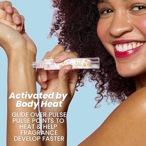 Miniatura 5 de Blossom Aceite de perfume roll-on Rollerball con ingredientes naturales + aceites esenciales, infundido con flores reales, fabricado en Estados