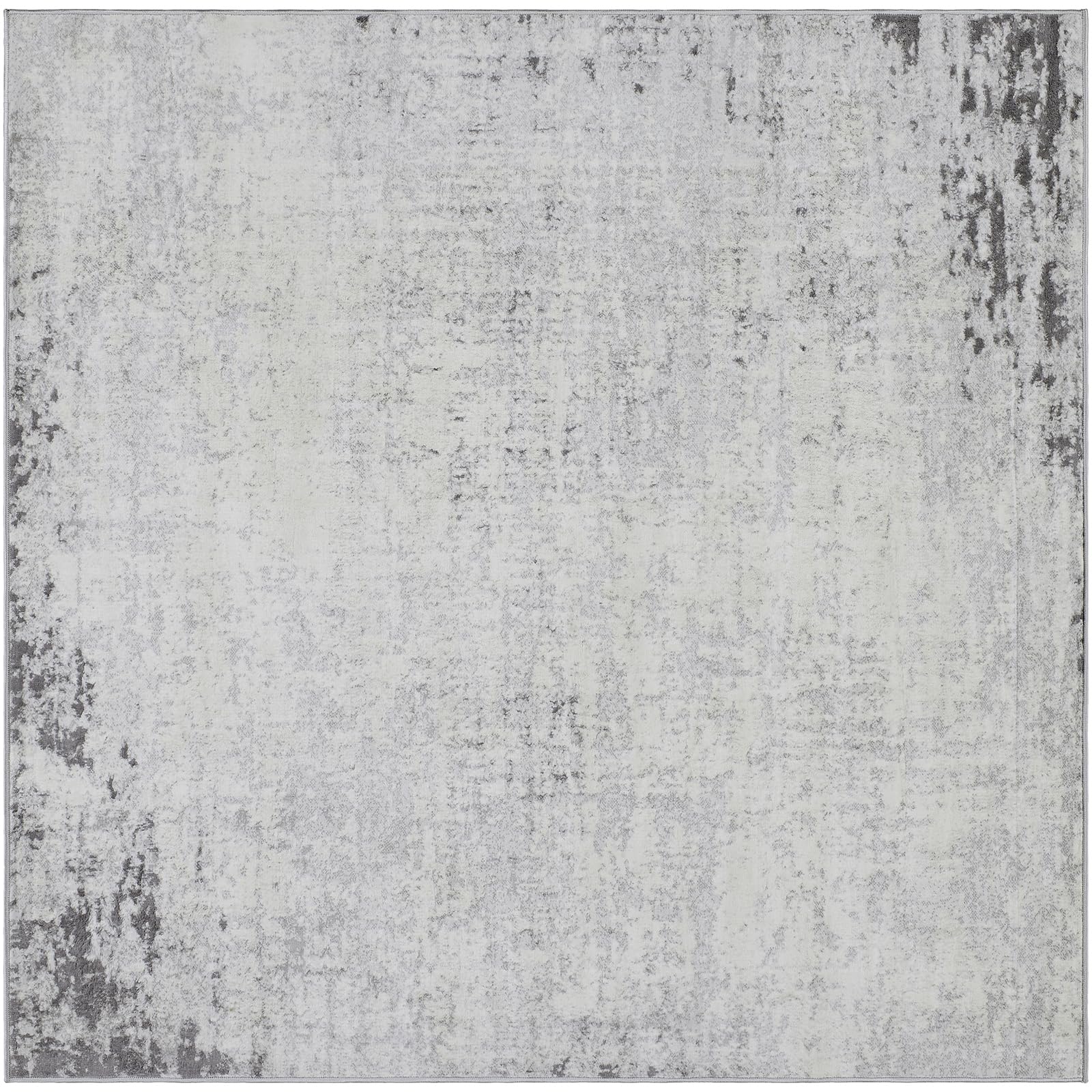 Livabliss Utrecht Moderne Abstrait - Salon, Salle à Manger, Chambre Adulte et Ado, Cuisine - Design Marbre Moucheté Multicolore, Poil Ras Doux 80x220 cm - Ivoire, Gris