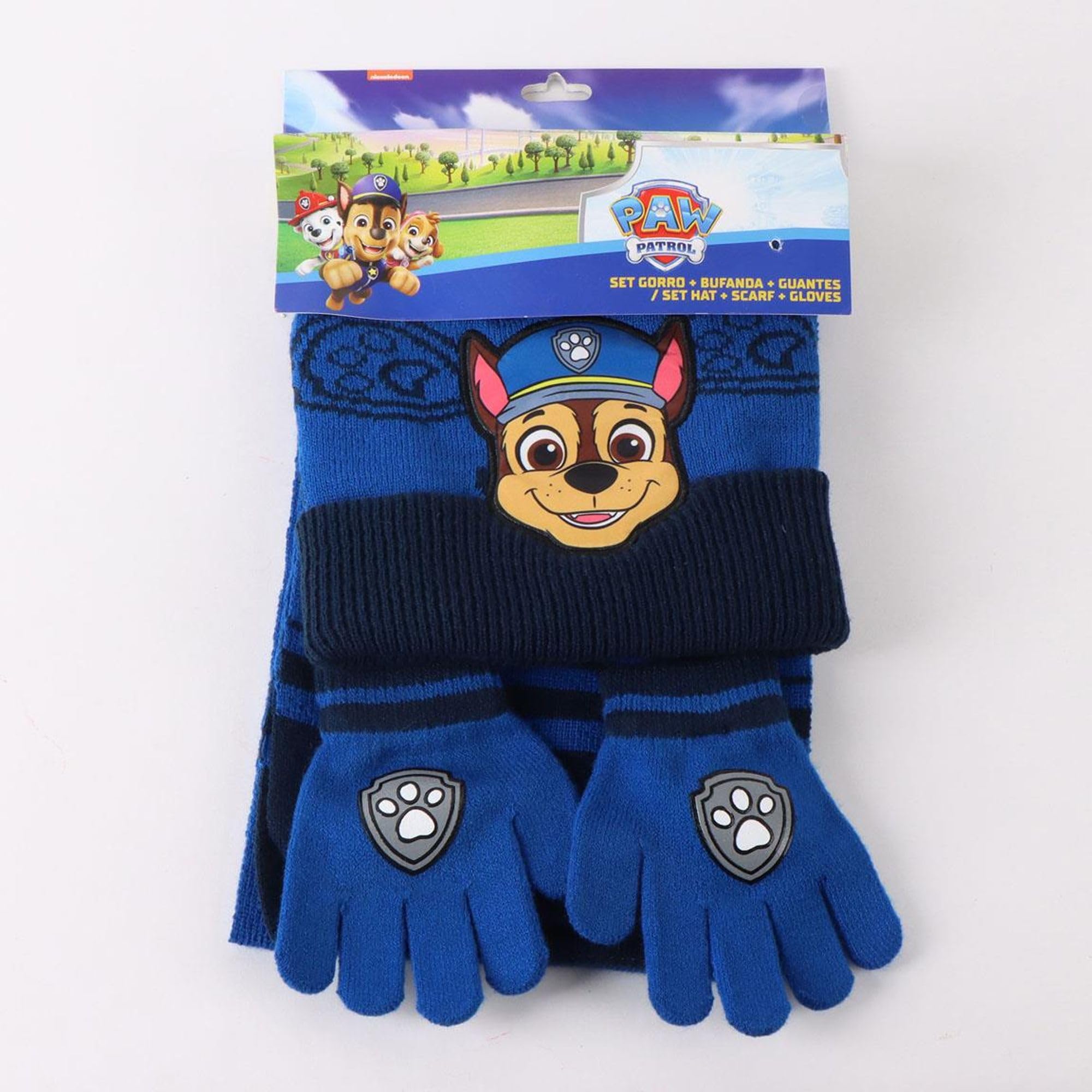 CERDÁ LIFE'S LITTLE MOMENTS Set Infantil Gorro, Guantes y Bufanda Paw Patrol Invierno-Conjunto térmico, 3 Piezas, Standard (Pack de 3) Unisex niños