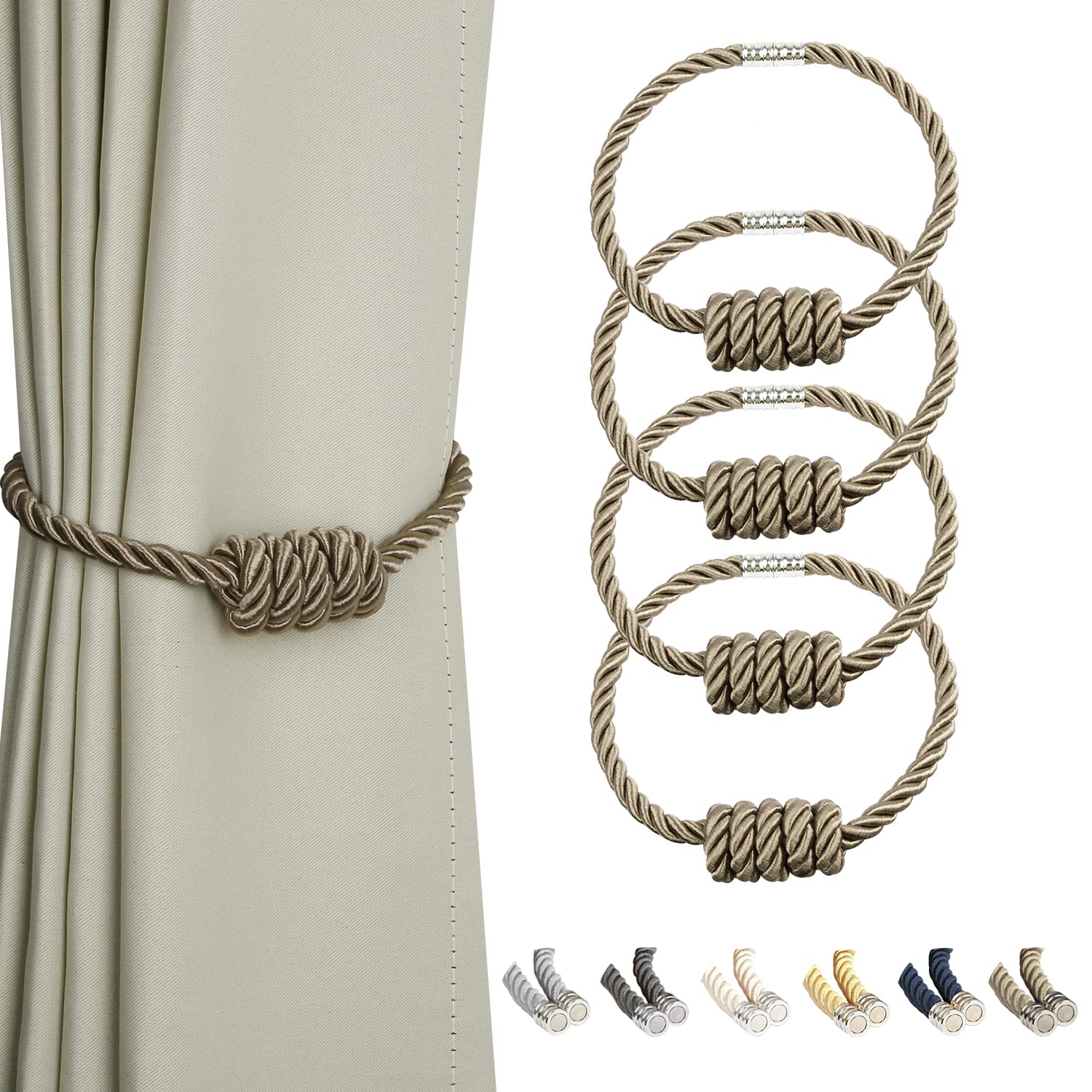Fixations pour Rideaux, Embrasses de Rideaux magnétiques draperie à nœud Gland