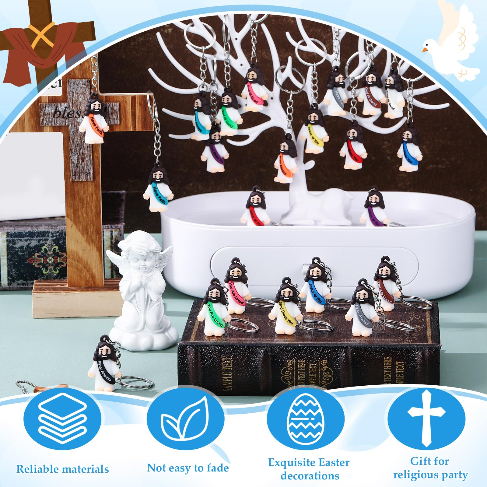 Amazon.com: Sumind 48 Pcs Jesus Toys Figurine Christian Keychain