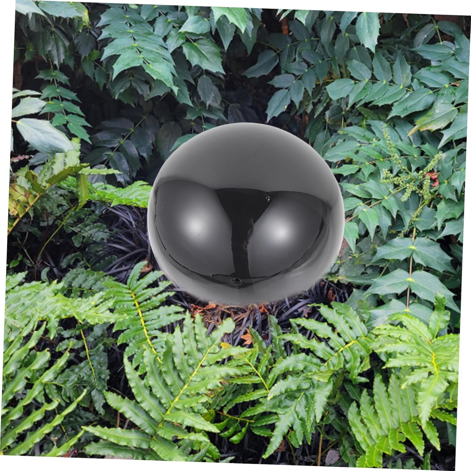 DULAI Mirror Finish Garden Ball,Gazing Balls, Garden Reflective Ball Outdoor Stainless Steel (Color : Black, Size : 300mm)