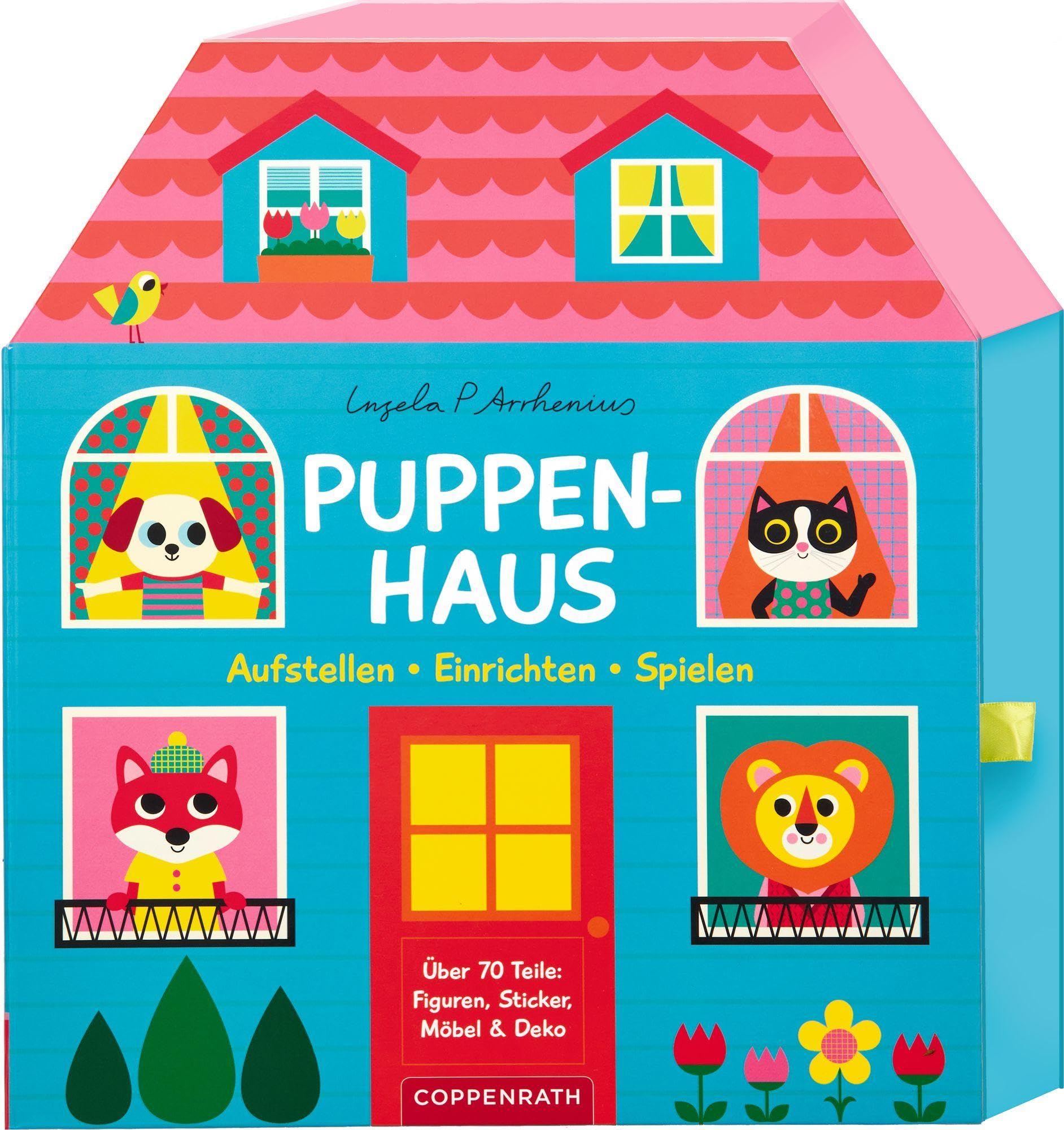 Puppenhaus: Aufstellen, Einrichten, Spielen: Spielbuch zum Aufklappen mit über 70 Teilen, Stickern und Box, ab 3 Jahre