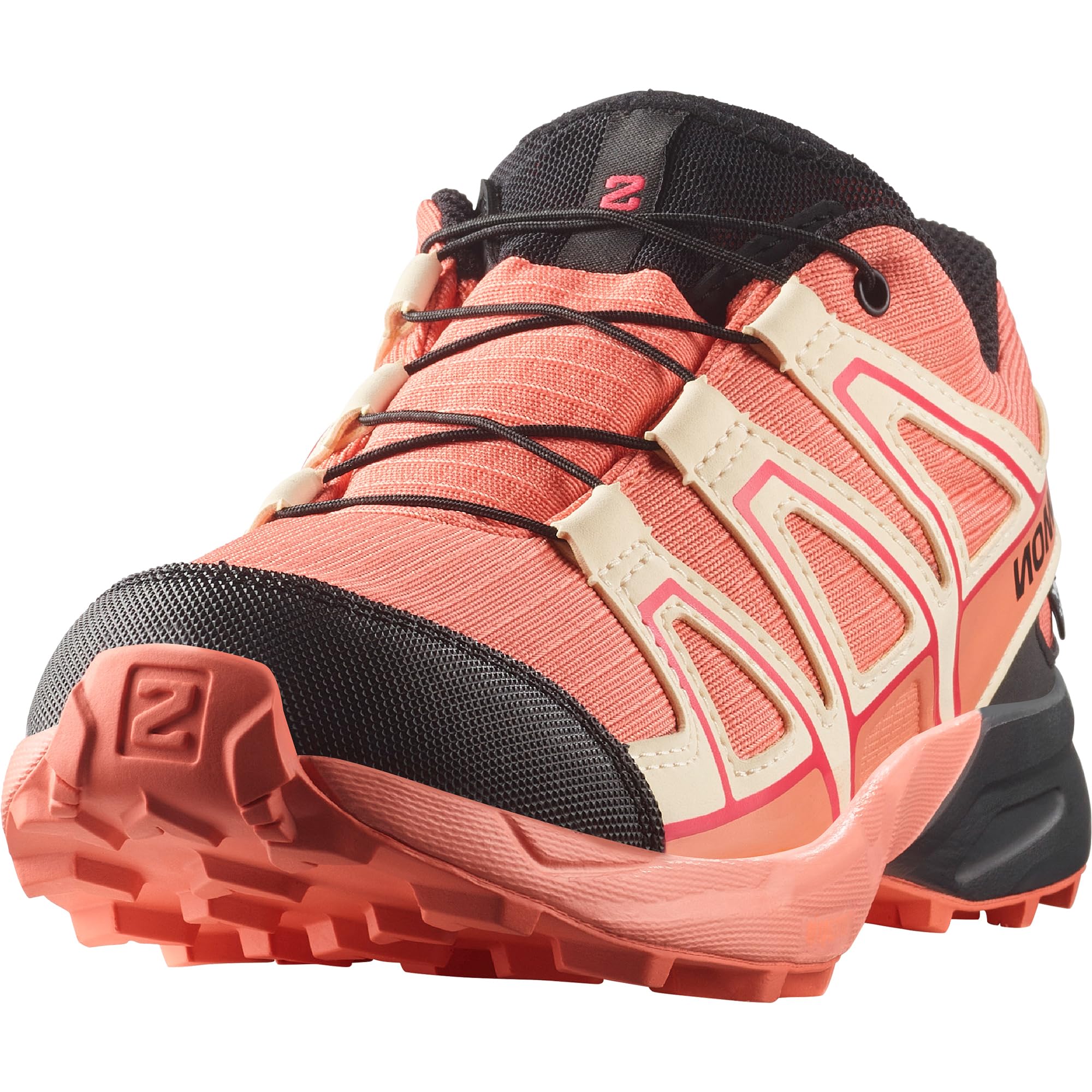 Salomon Junior’s Speedcross Climasalomon Waterproof Trail Shoes - Emberglow/Tender Peach/Fusion Coral - 4