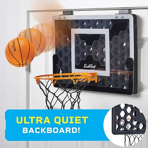 Miniatura 2 de EastPoint Sports Shh Sports - Juego de baloncesto para colocar sobre la puerta, bola de espuma silenciosa, tablero de 18 x 12 pulgadas, a partir de