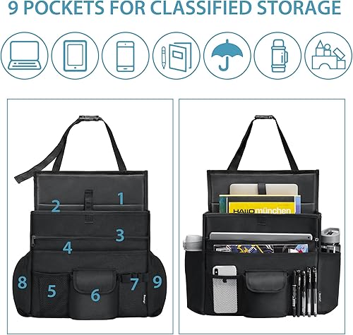 Miniatura 2 de Elantrip Organizador de asiento delantero de automóvil, almacenamiento de asiento trasero con correas ajustables, organizadores de asiento de camión