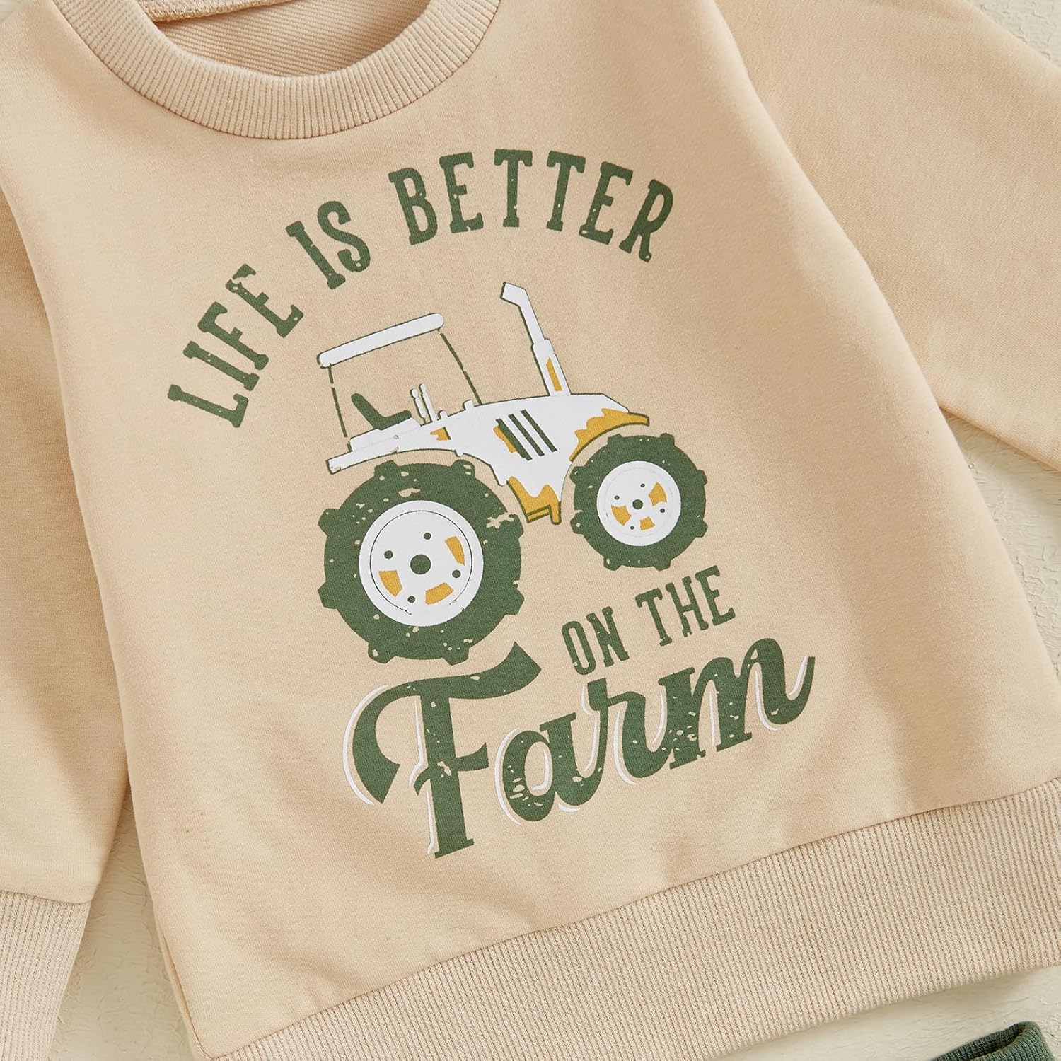 Toddler Baby Boys Tractor Clothes Letter Truck Print Farm Sweatshirt Long Jogger Pants Baby Shower Coming Home Outfit - Image 5