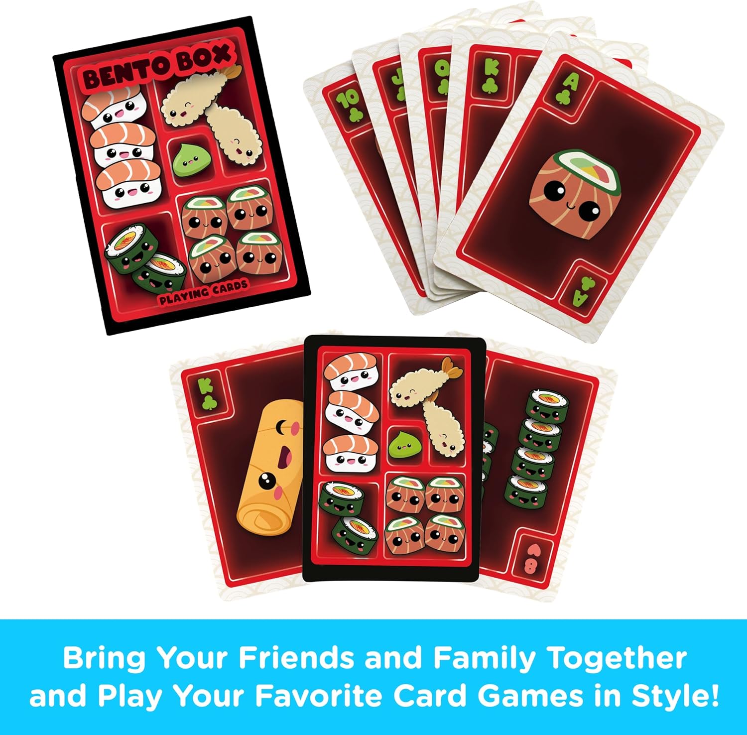 Aquarius Bento Box Playing Cards -Bento Box Themed Deck of Cards for Your Favorite Card Games - Officially Licensed Merchandise & Collectibles, 2.5 x 3.5