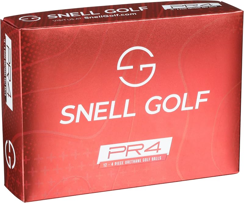 PR4 Golf Balls, 4-Piece Urethane Cover, Firmer Feel, Low Driver Spin, White, 12 Balls