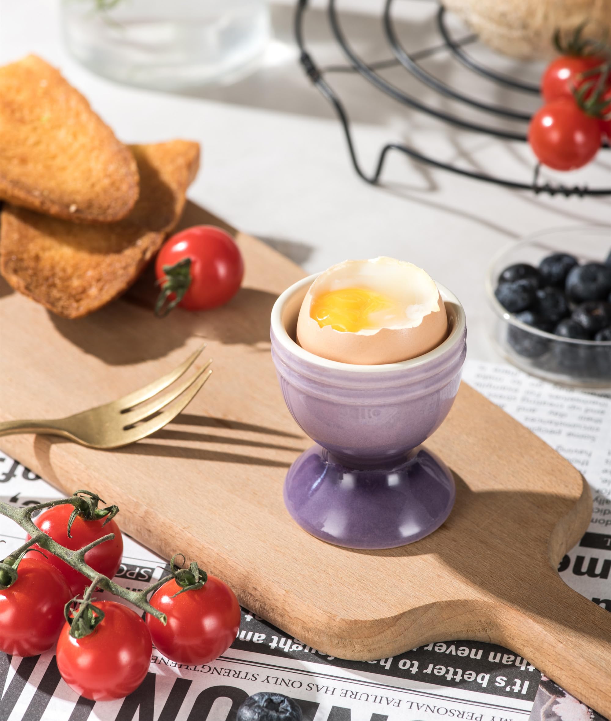 Coquetiers En Porcelaine UNICASA Colorés - Set De 6 Porte-Œufs Pour Petit-Déjeuner Élégant