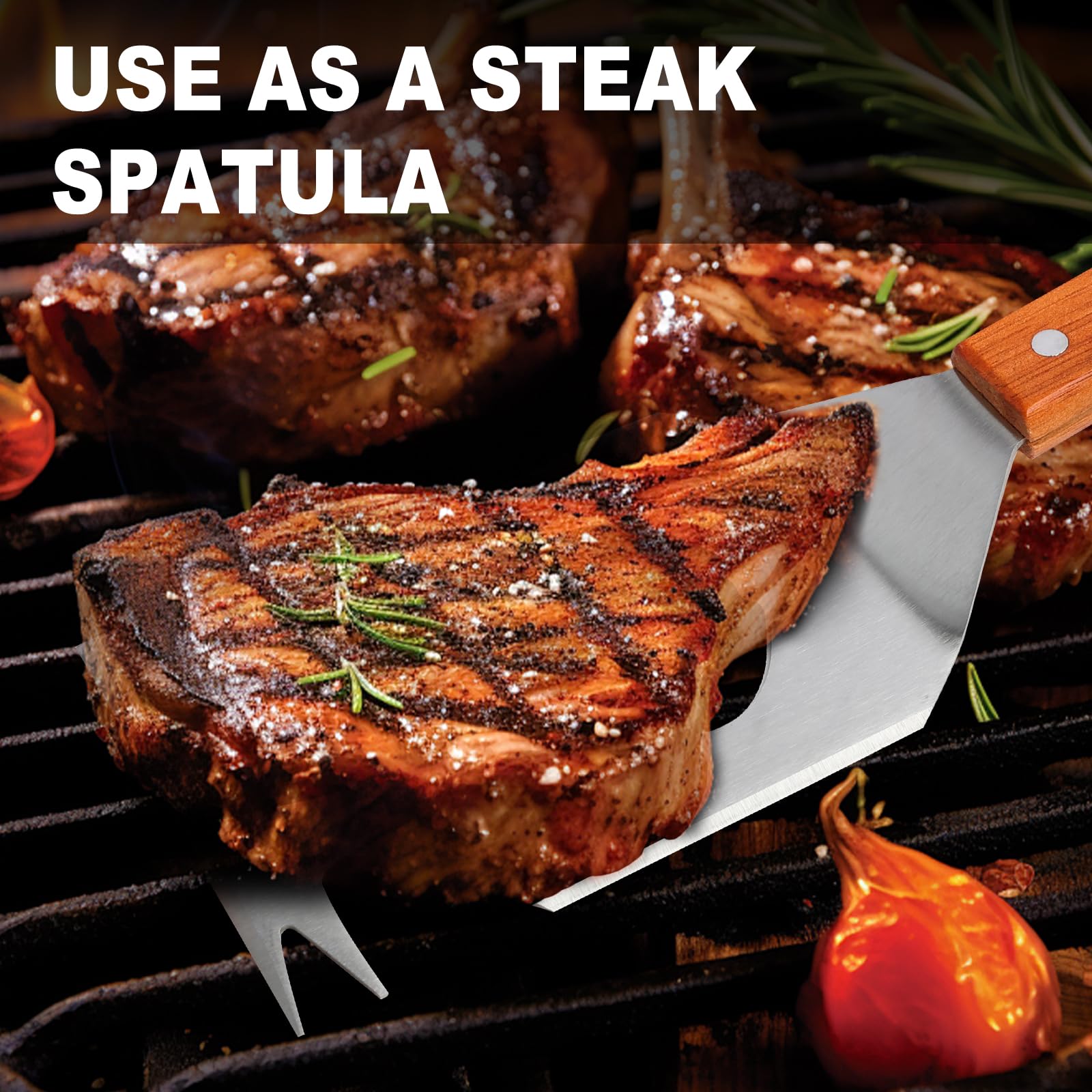 Spatule Barbecue 7 en 1, Ustensiles Barbecue Innovant pour Camping en Plein Air