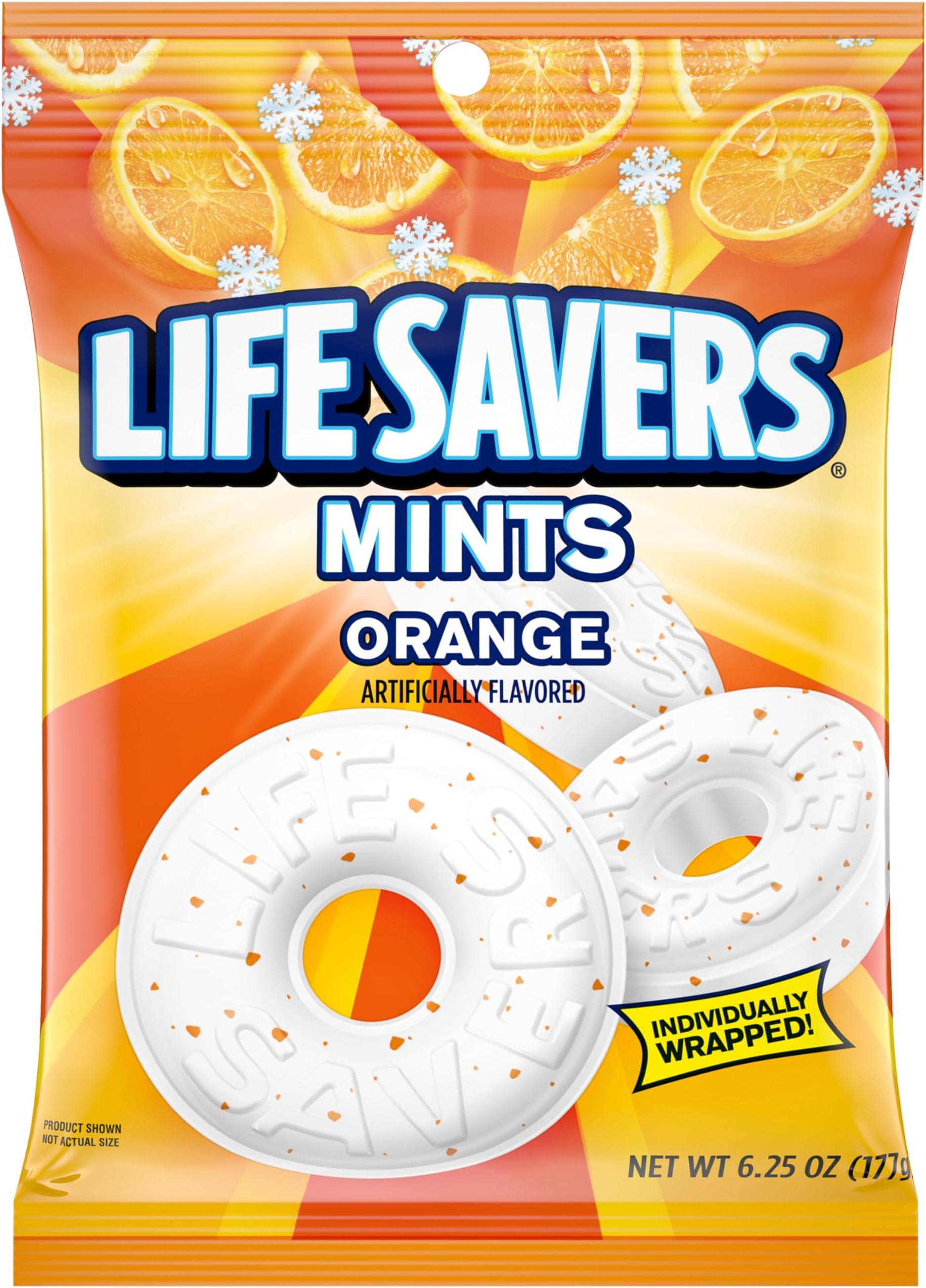 Orange Mints Candy Bag, 6.25 ounce (12 Packs)