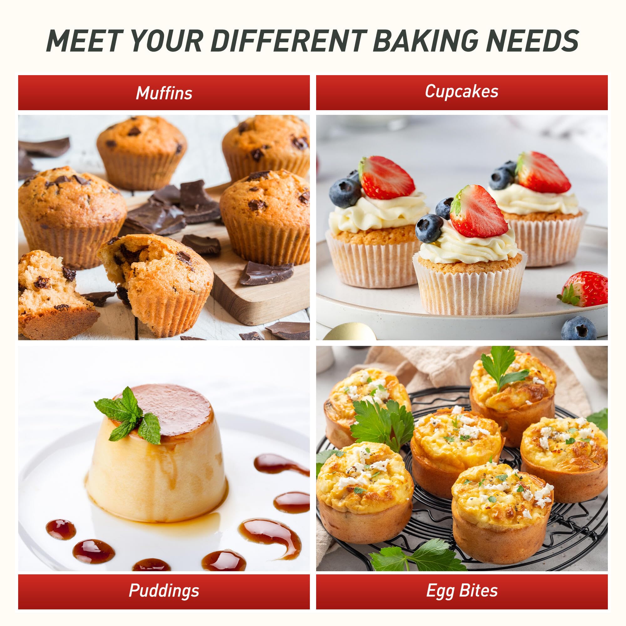 Silikon-Muffinform mit metallverstärktem Rahmen, normale Größe, Cupcake-Form, Oreo-Eierbisse, Silikon-Kreis, Keksformen, Muffinform, Kuchenformen, Backblech-Set für Frühstück, Sandwiches, 2 Packungen