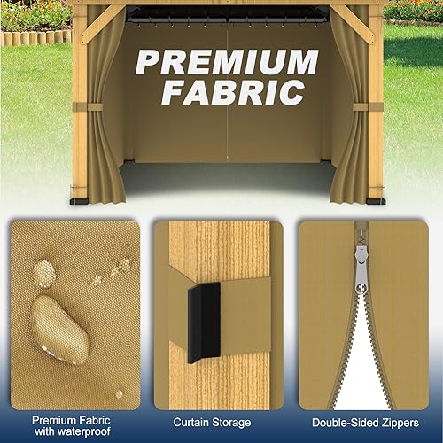 Miniatura 6 de Cortinas de kiosco de 10 x 10 pies, juego de cortinas universales de repuesto de privacidad de 4 paneles para paredes laterales protectoras (solo