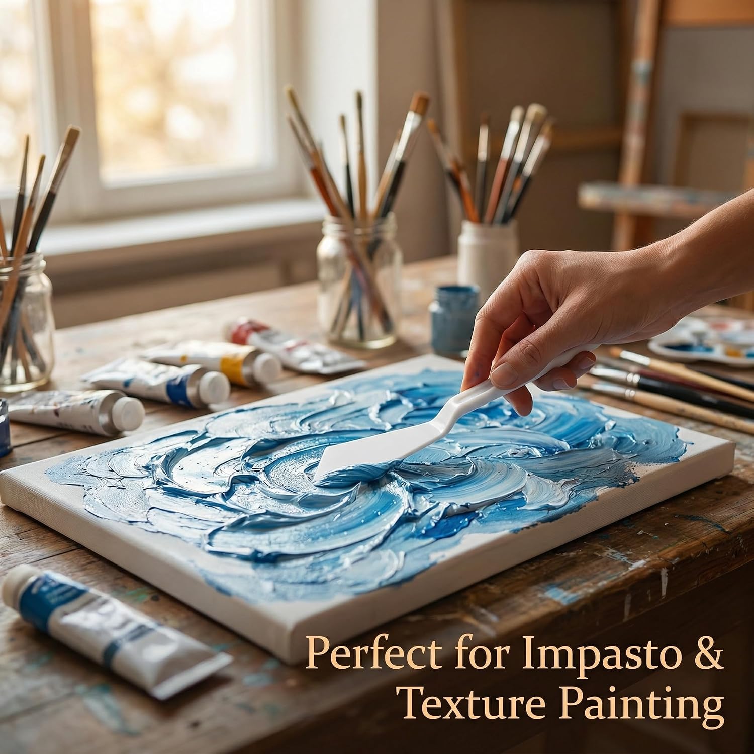 30 Pcs Outstanding Plastic Palette Knife Collection - Reliable Painting Spatula Set. Beautiful Flexible Mixing Scrapers Featuring Excellent Texture Art Supplies.
