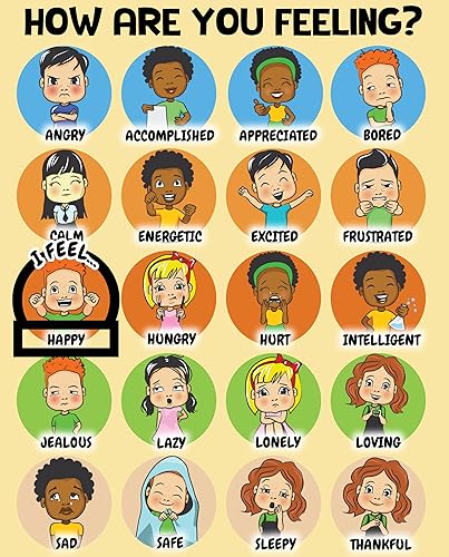 Feelings Chart An Emotions Chart An Emotions Chart for Kids With How I Am Feeling Emotion Magnets Feeling Poster Daily Mood Behavior Chart For