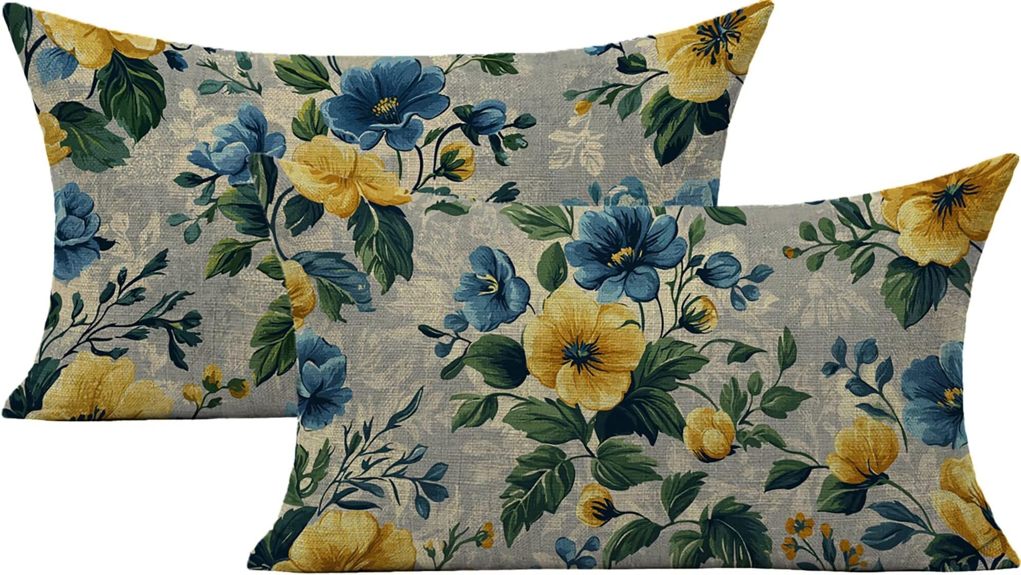 Housse coussin imperméable 50x90 cm anti-pluie bleu Lpfieonn double face