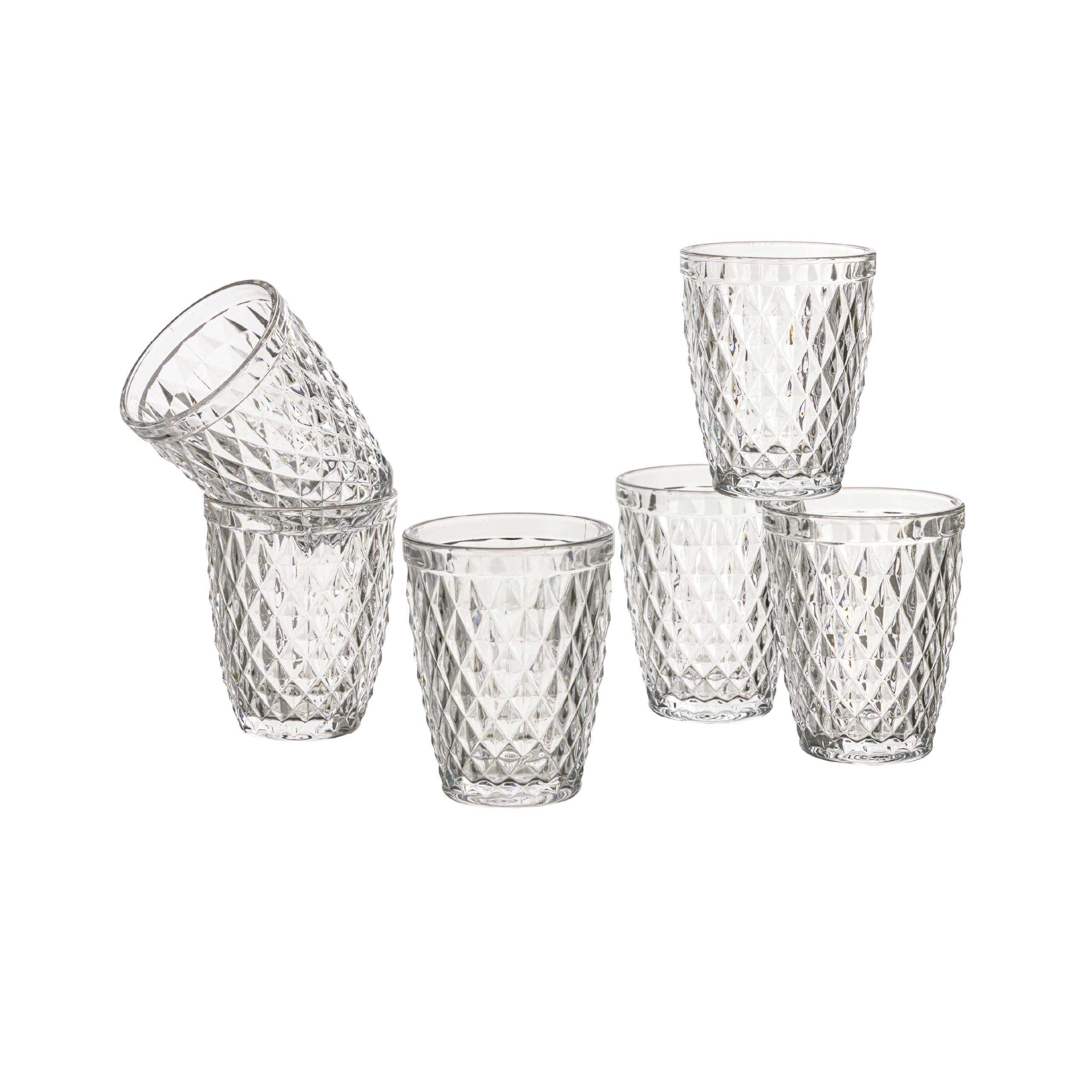 Set 6 Bicchieri In Vetro Colorati Baroni Home - 30cl, Decorati A Rilievo, Lavabili In Lavastoviglie - Foto 6