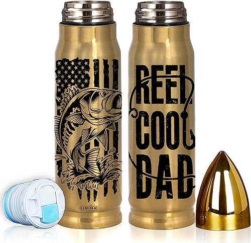 Miniatura 1 de Regalos de pesca para hombres, carrete genial para papá, vaso de pesca con bala, regalos divertidos para pescadores, esposo, papá, abuelo, amigos,