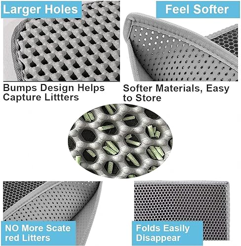 Miniatura 5 de Tapete para caja de arena, 24 x 35 pulgadas26 x 46 pulgadas, doble capa, fácil de limpiar, para caja de arena, impermeable, a prueba de fugas,