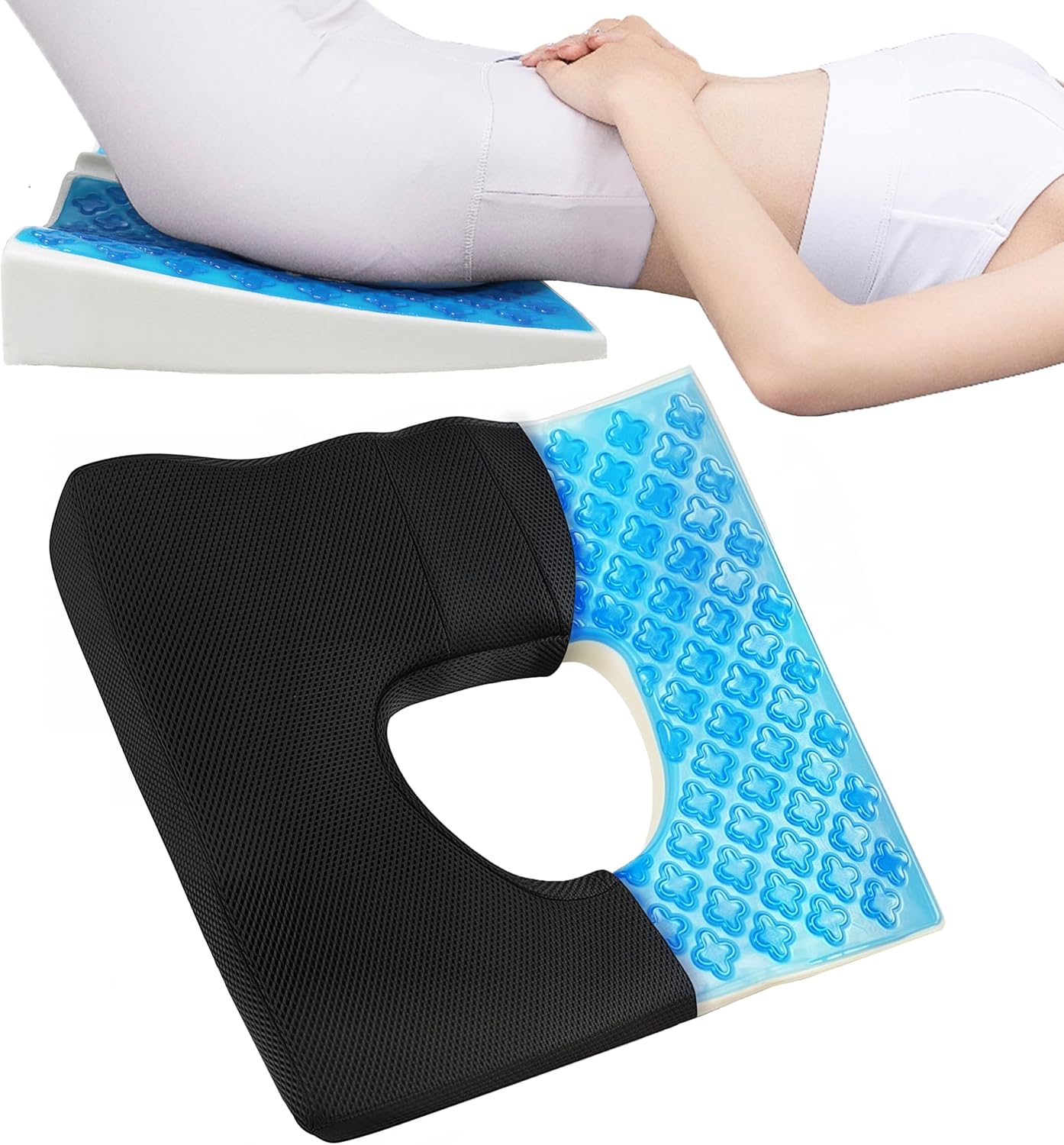 Bed Sore Cushions for Butt, Gel Bedsore Pressure Relief Pillow for Sleeping and Long Sitting, Donut Pillow Cushion for Bed Sores on Buttocks, Wheelchair Seat Cushions, Butt Cool Gel Cushion