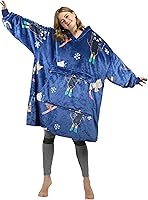 Vista 25 de Catalonia Sudadera con Capucha Manta de Gran Tamaño con Estampado de Gato y Perro de los 80, Sudadera de Forro Polar Vestible tipo Pullover