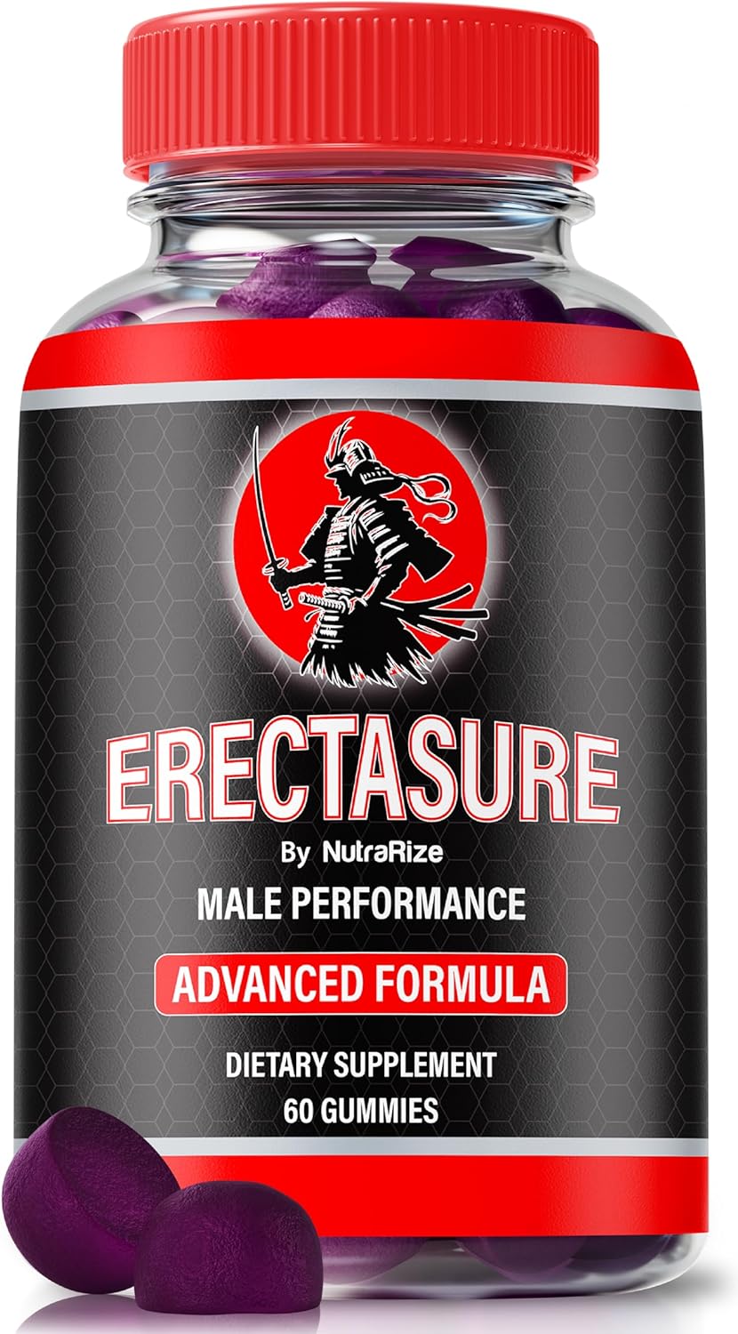 NutraRize Erectasure Gummies for Men – Official ME Formula with Natural Blend to Support Male Energy, Stamina & Performance| Great-Tasting, Easy-to-Chew Gummies for Men’s Well-Being (60 Gummies)