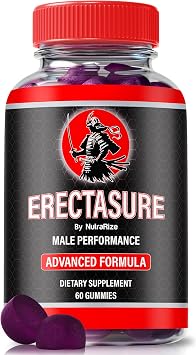 NutraRize Erectasure Gummies for Men Official ME Formula with Natural Blend to Support Male Energy, Stamina & Performance| Great-Tasting, Easy-to-Chew Gummies for Mens Well-Being 60 Gummies