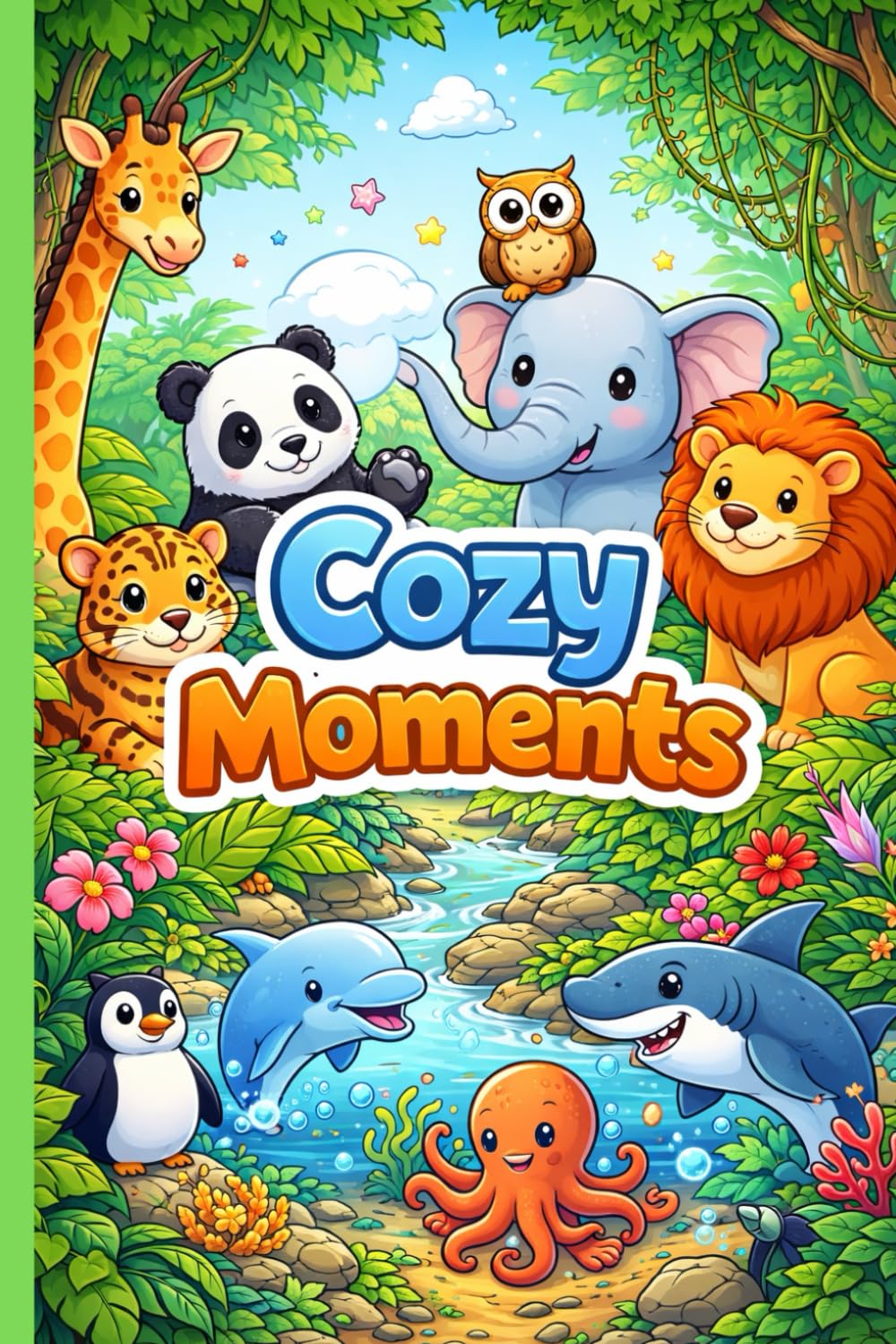Cozy Moments: A Relaxing Coloring Book for kids Featuring Adorable Animals in Cozy, Calm Moments for Stress Relief (Comfort)