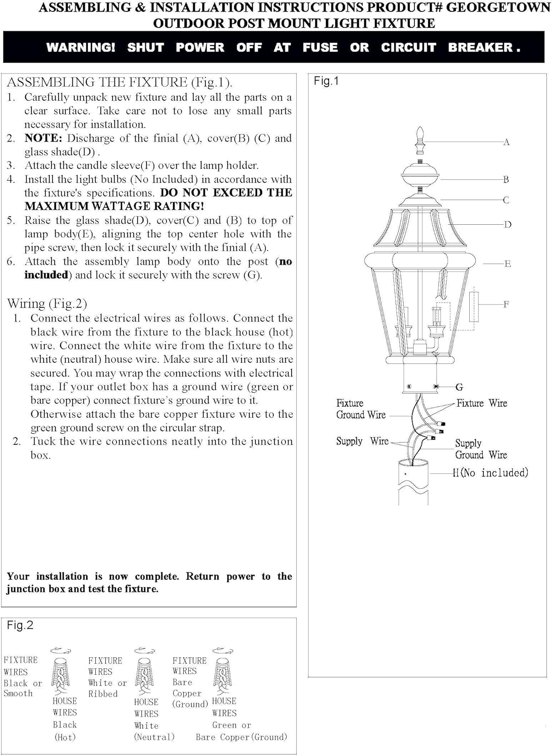 Livex Lighting 2368-04 Georgetown 4-Light Outdoor Post Head, Black