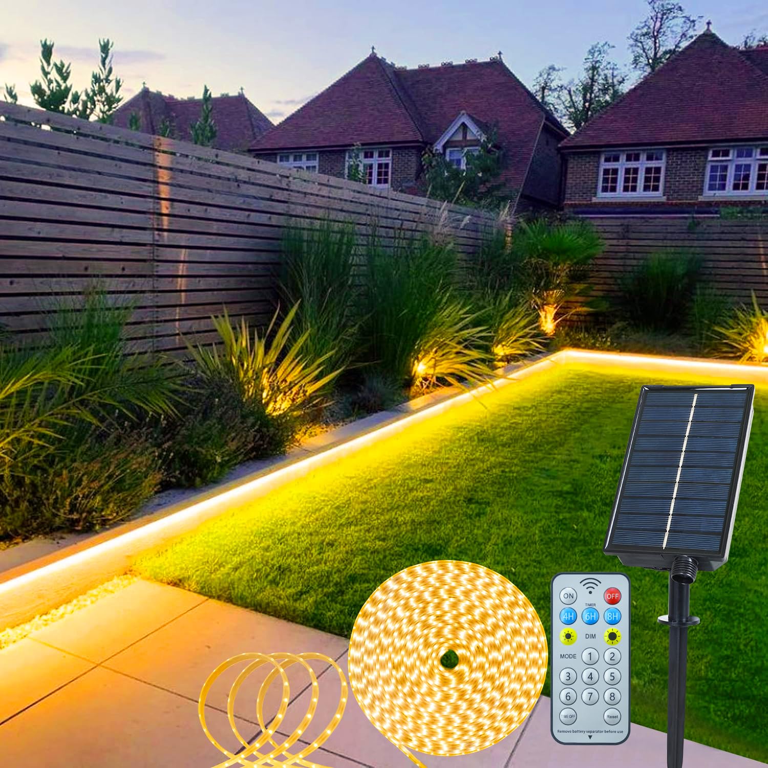 2 Strisce Luci Solari Da Esterno 200 LED 20m: 8 Modalità, Impermeabile IP65, Decorazione Giardino E Natale - 4