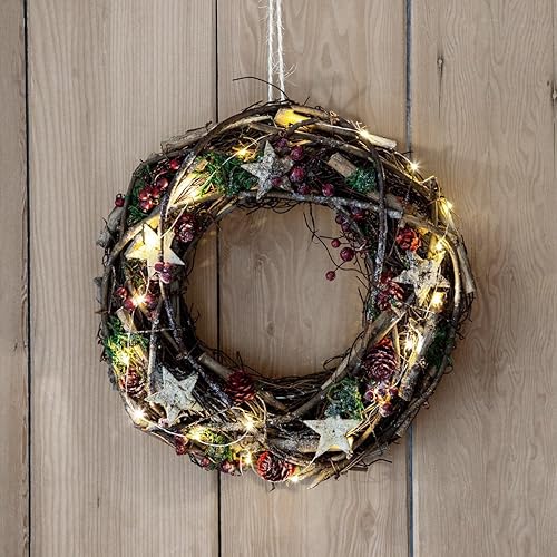 Miniatura 2 de WSgift - Juego de 4 luces de cadena de color blanco cálido, 2 AA funciona con pilas con 30 micro LED en alambre de cobre plateado para dormitorio,