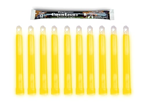 Barras de luz química de grado militar Cyalume ChemLight, 10, Amarillo, 10
