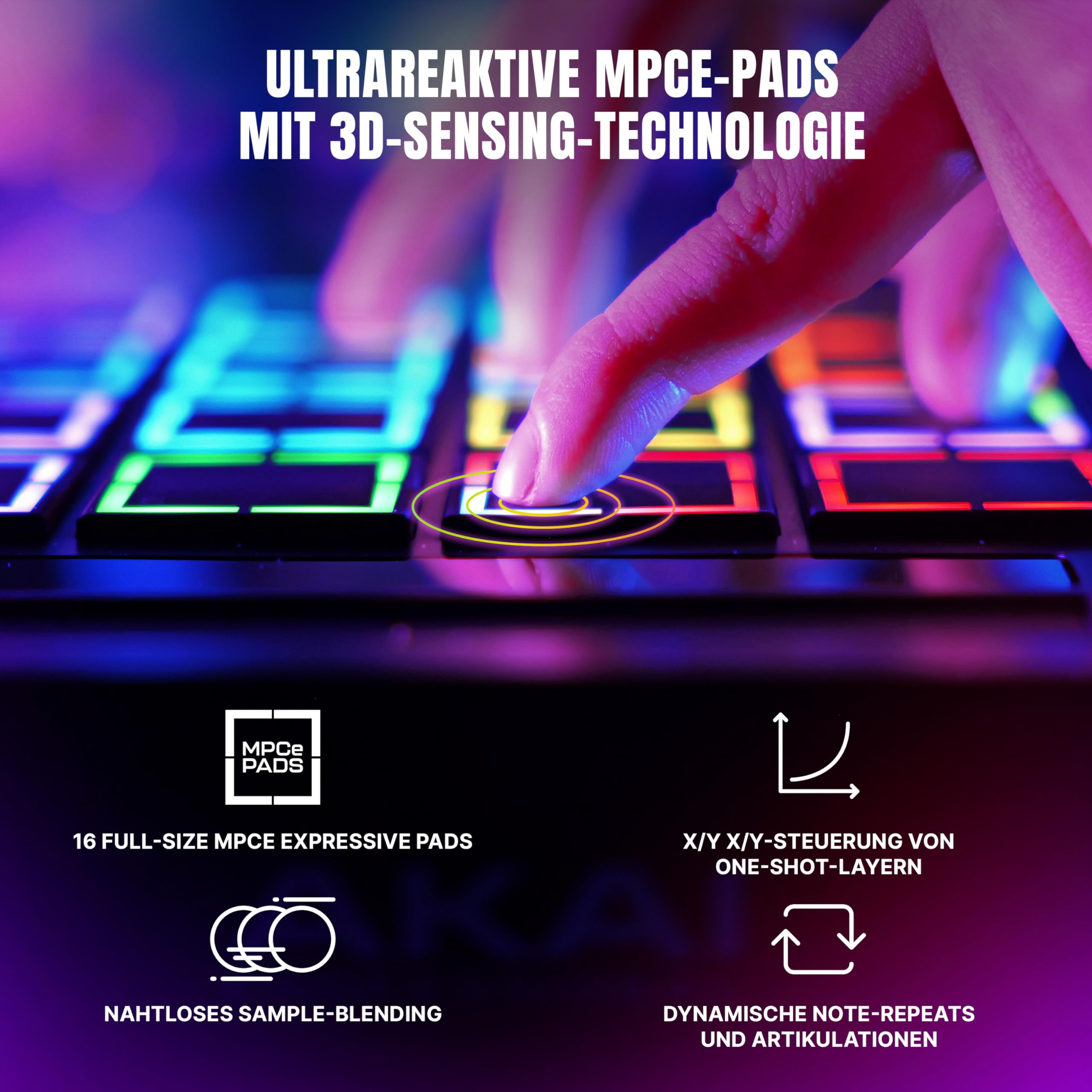 Akai Professional MPC Live III tragbares Musikproduktions-Center | Standalone, MPCe Pads, Touchscreen, Stereo Lautsprecher, Mikrofon, Akku, Bluetooth, WLAN