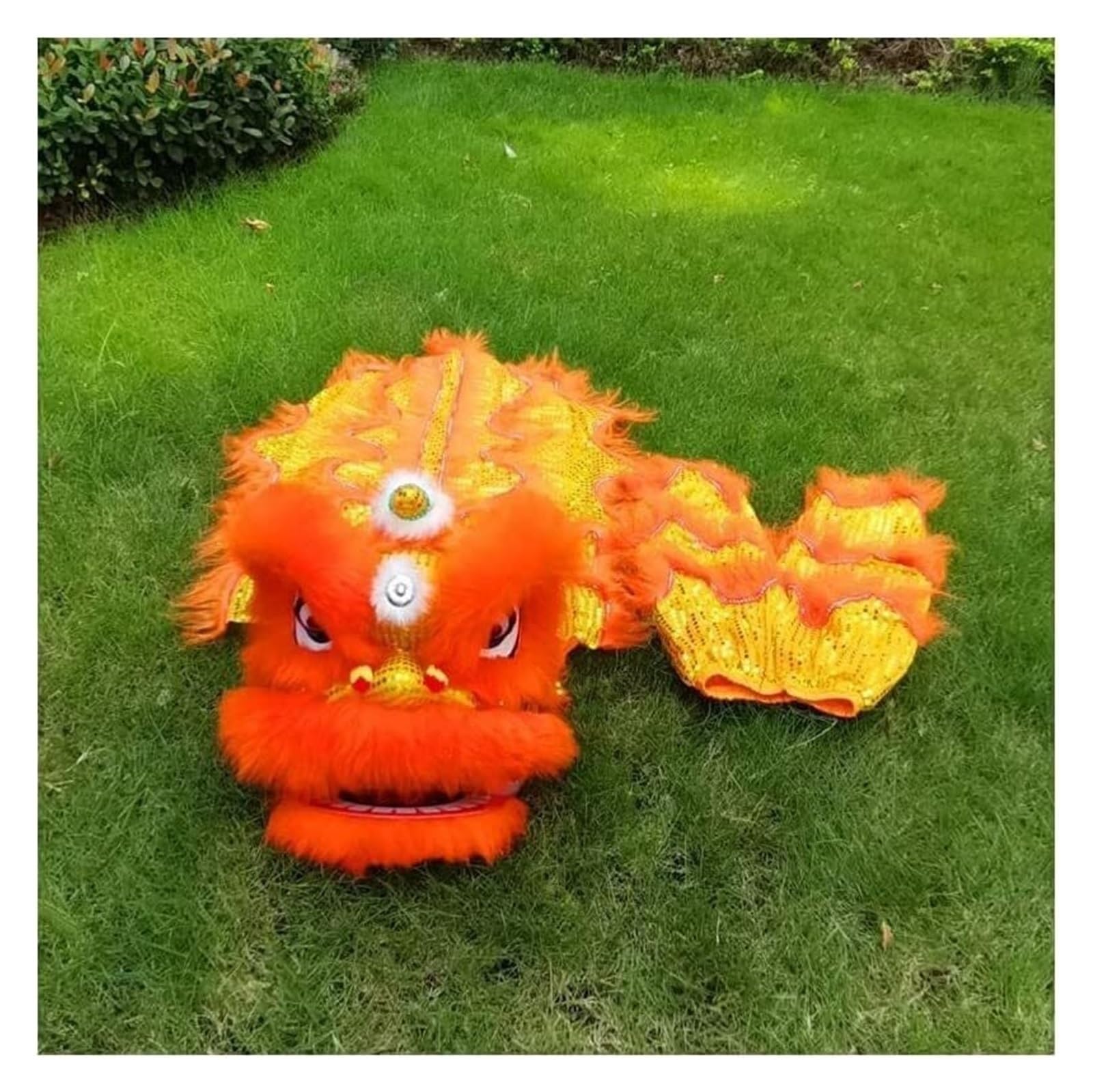 Krxsobnv Orange Lion Dance Clothes, 6In Spring Festival Lion Dance Celebration Opening Outdoor Traditional Mascot