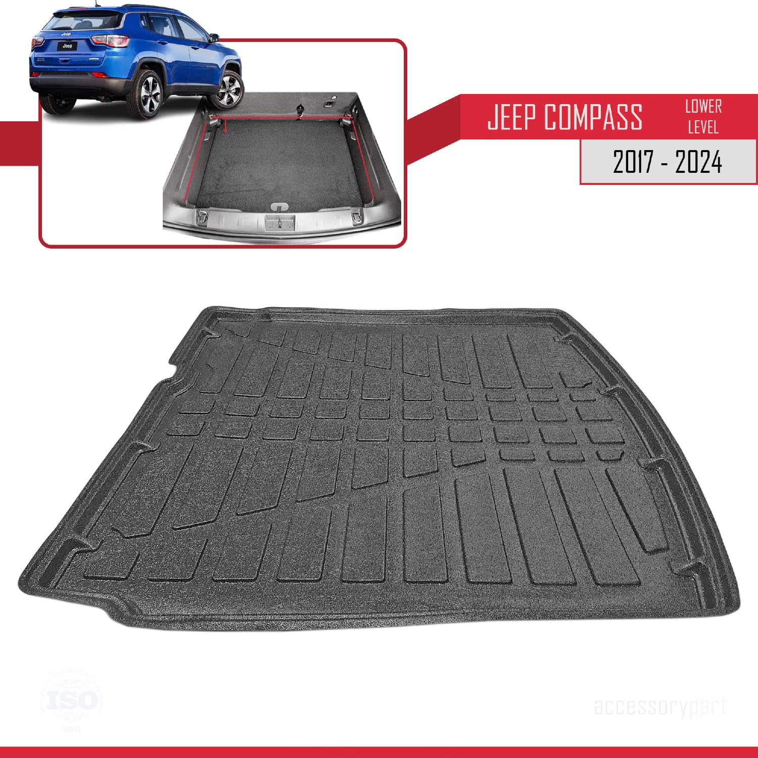 Vasca Baule Per Fiat Compass 2017+ - Proteggi Bagagliaio 3D Lavabile - Foto 6