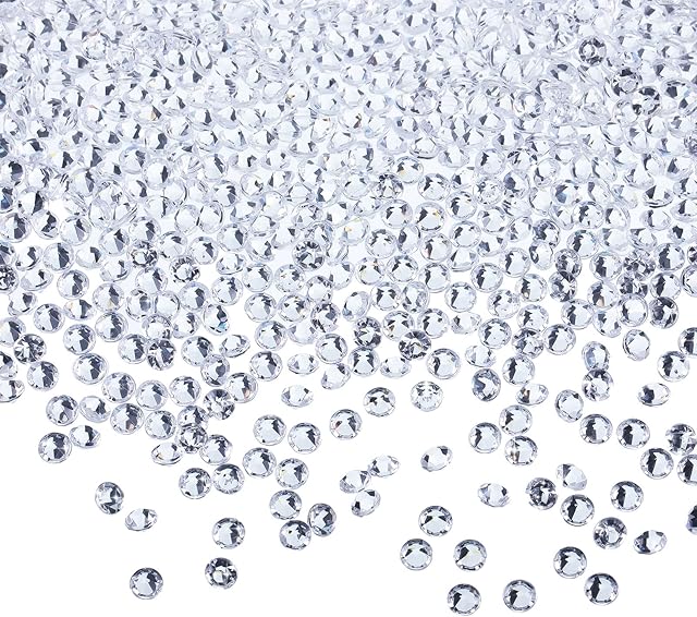 2000 Pieces Clear Wedding Table Scatter Crystals Acrylic Diamonds Crystal Christmas Fillers Vase Glass Beads for Vases Table Centerpiece Wedding Bridal Shower Decorations 4.5 mm/ 0.18 Inch(Clear)