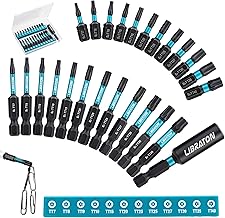LIBRATON Set Punte Torx di Sicurezza, 25PCS Bits di Sicurezza Anti-manomissione Torx, Punte per Cacciavite in S2 con Estremità Magnetiche (2.5cm et 5.1cm), Include Portapunte Magnetico e Custodia