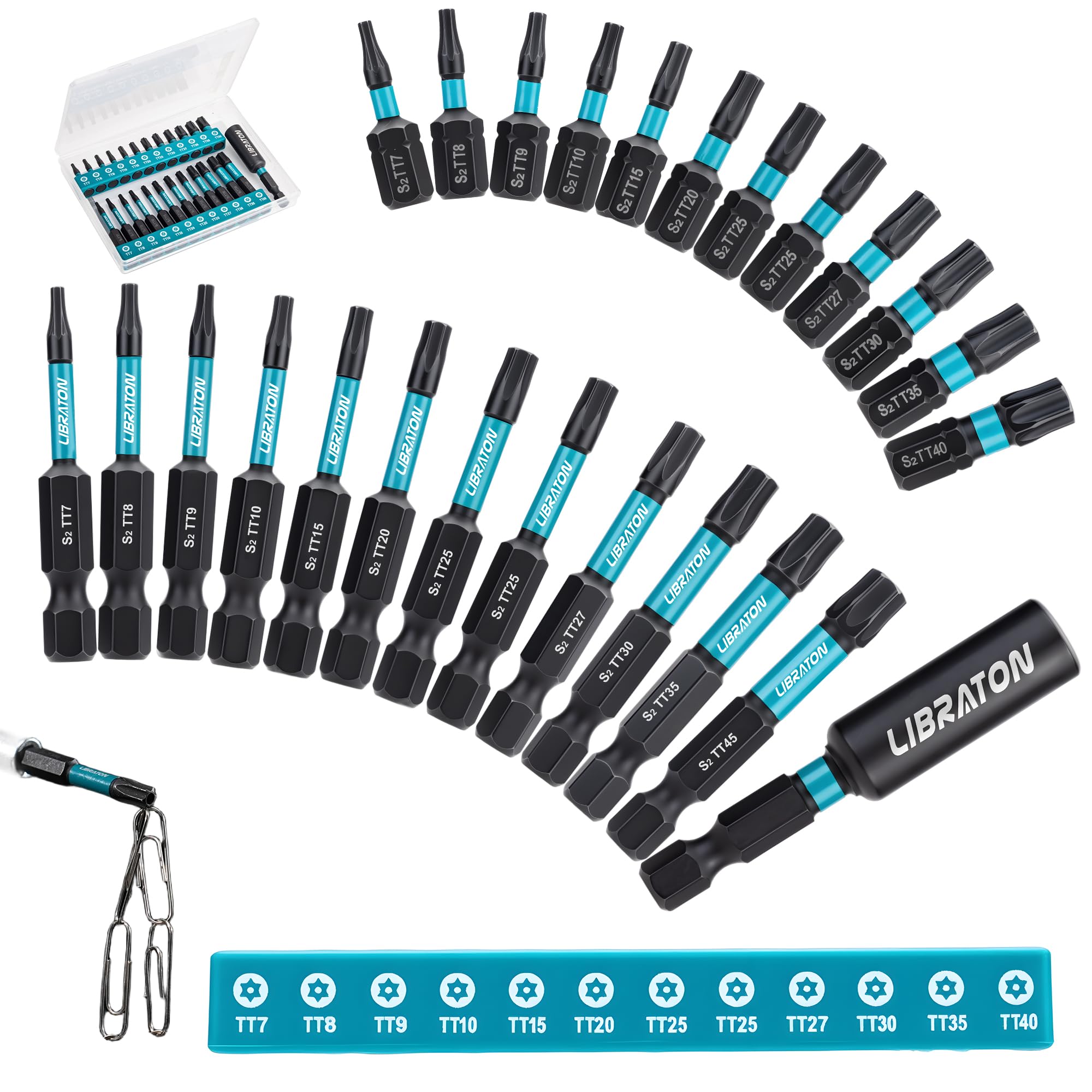 LIBRATON Security Torx Bit Set, 25PCS Impact Screwdriver Bits