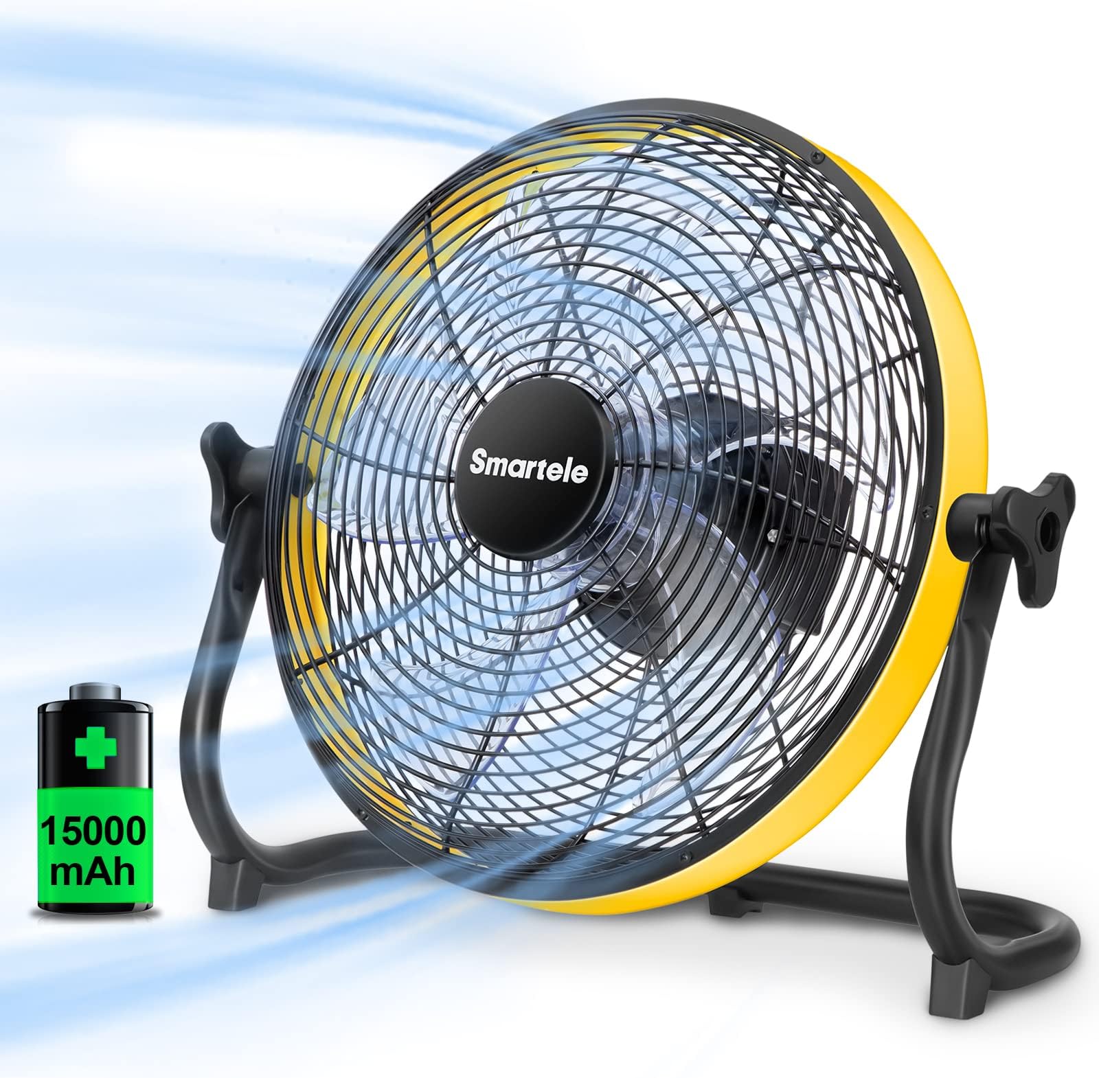 Smartele FF16 Floor Fan,Rechargeable Outdoor Fan,Waterproof Portable Fan,Air Circulating Fan With 15000mAh Battery Run 30 Hours,Stepless Speed Control For Garage Barn Gym Patio Camp Hurricane 16"