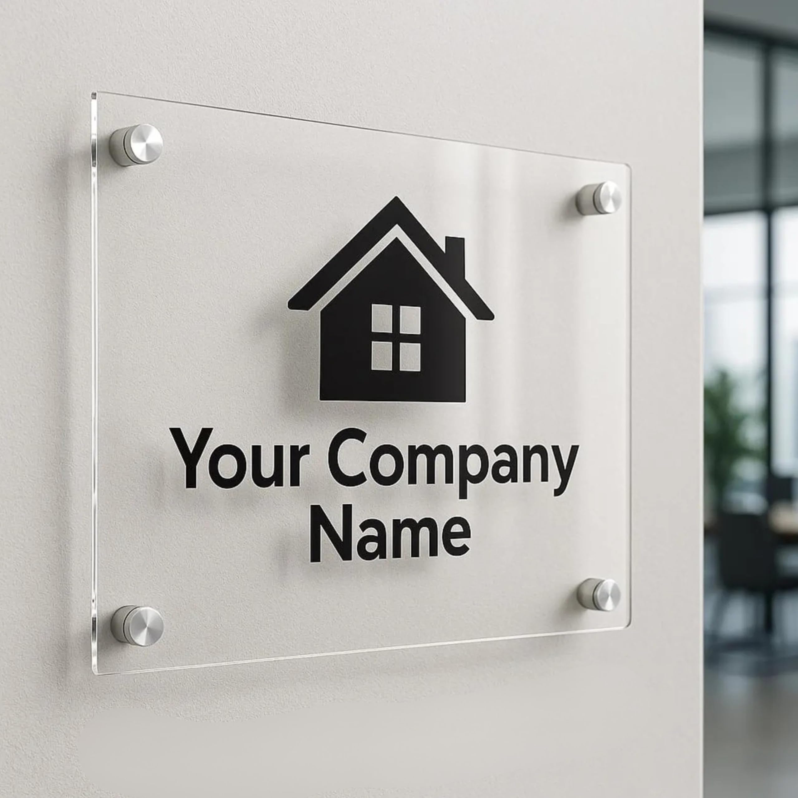 CraftLovers Personalized Acrylic Business Name Plate – 4mm Premium Clear Acrylic UV Printed Company Sign Board, 30x20 cm | Custom Logo & Name | Office, Shop, Clinic, Startup Wall Sign-picture-21