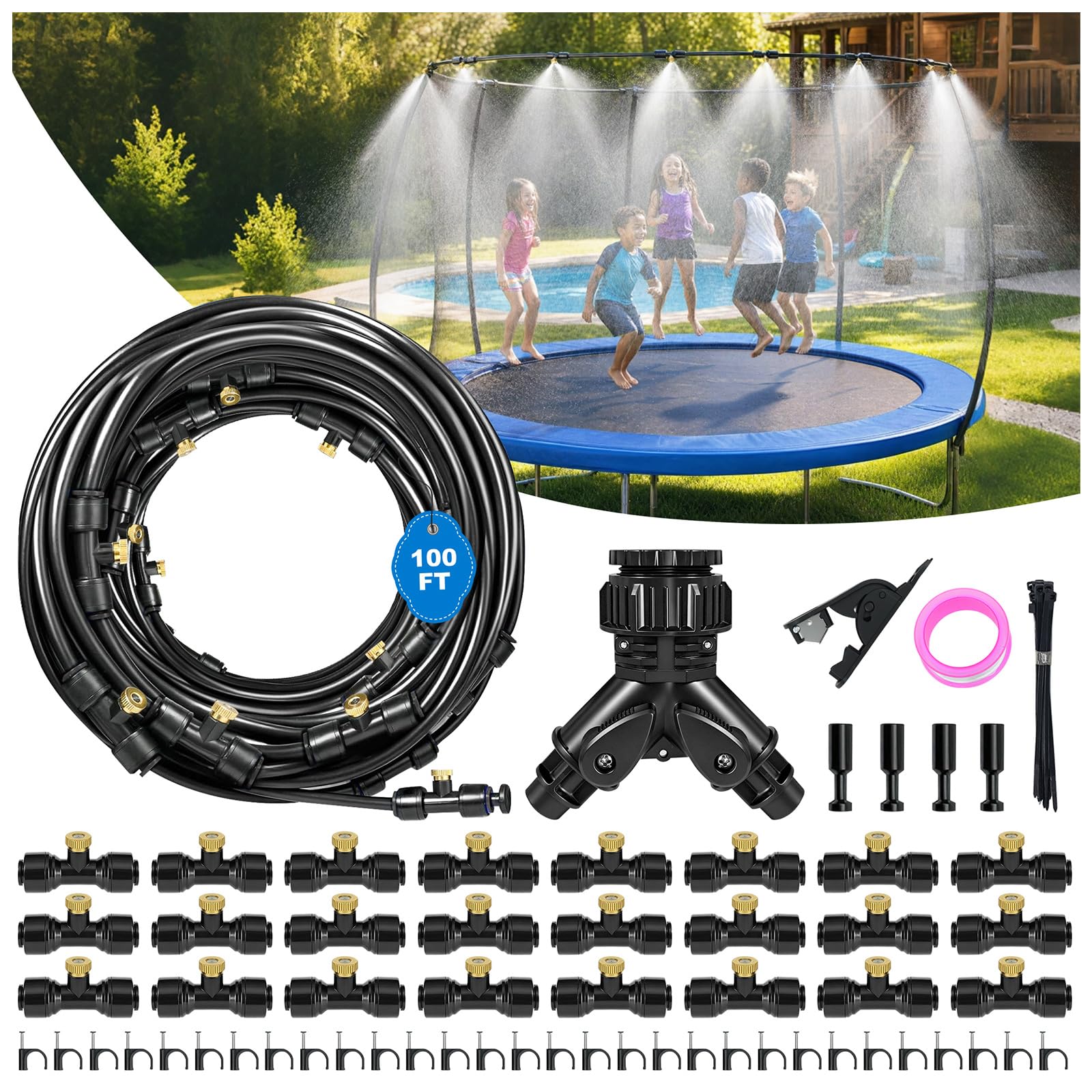 Thiswing 100 FT Dual-Line Misting Cooling System