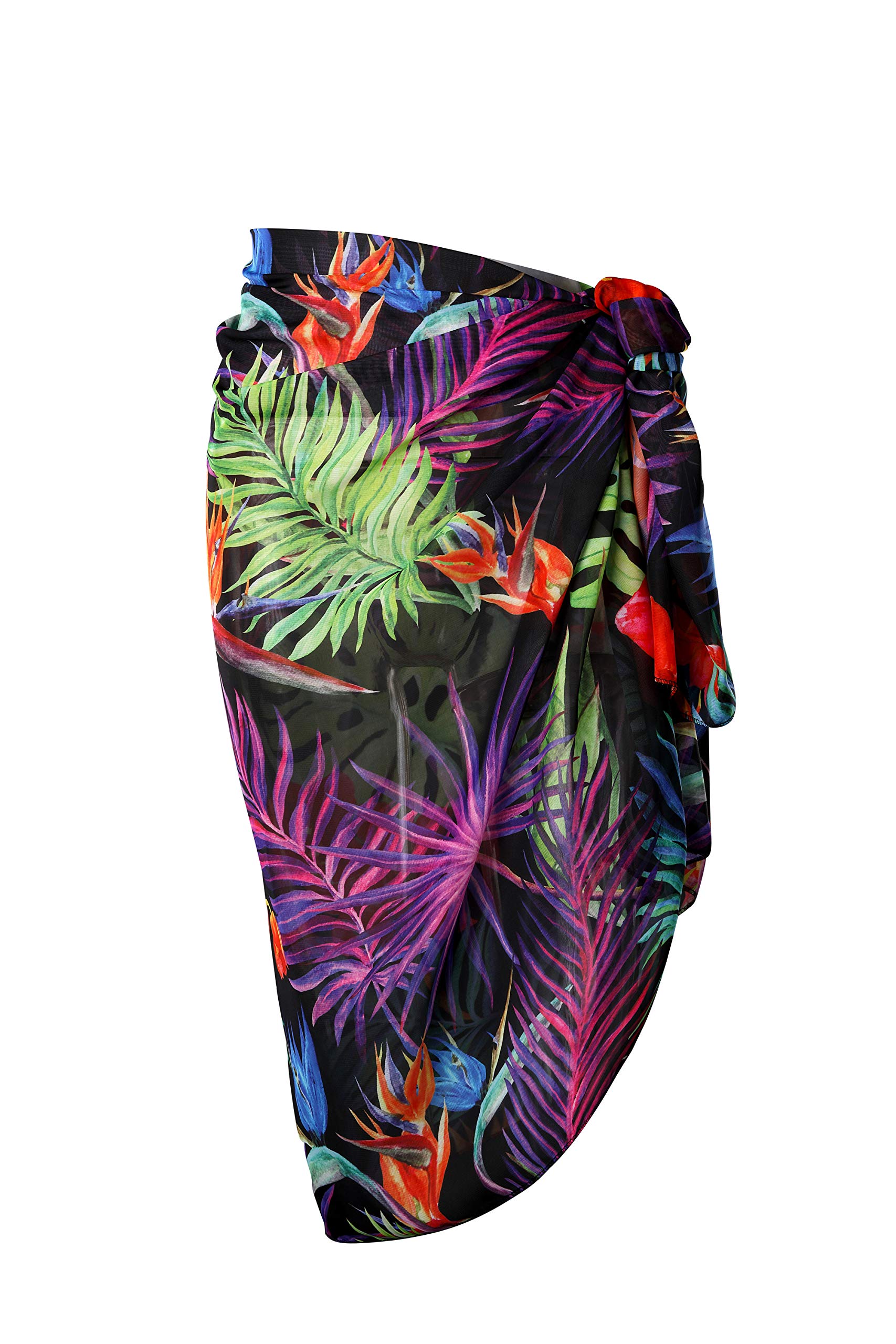 Faletony Pareos para mujer, ropa de playa, pareo de gasa, pareo de playa, envoltura de playa, patrón floral brillante, falda de pareo de verano para vacaciones