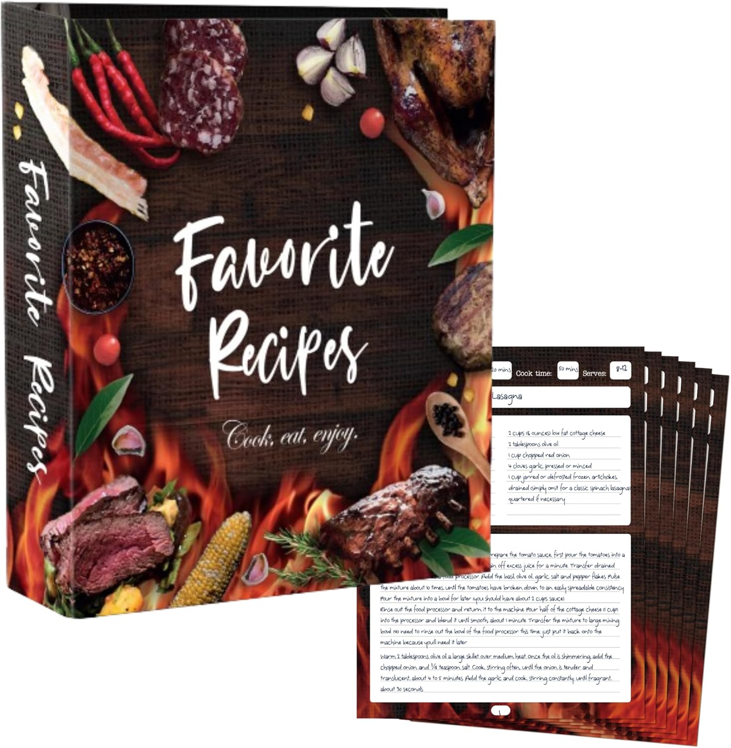 Recipe Binder (BBQ) & Extra 25 Recipe Pages Home & Kitchen