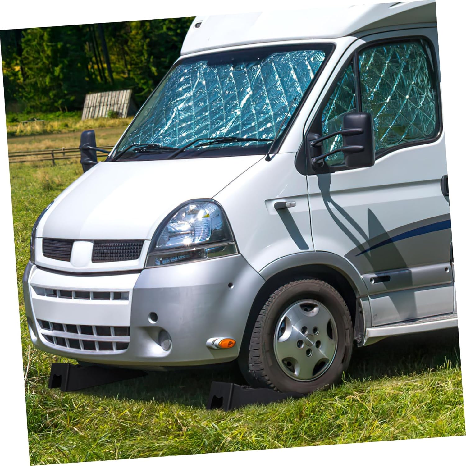 2pcs Heavy Duty Rv Leveler Ramps Triple-Level Stabilizing Blocks for Trailers Campers and Trucks Supports up to Tons Easy to Use and Multi-Functional