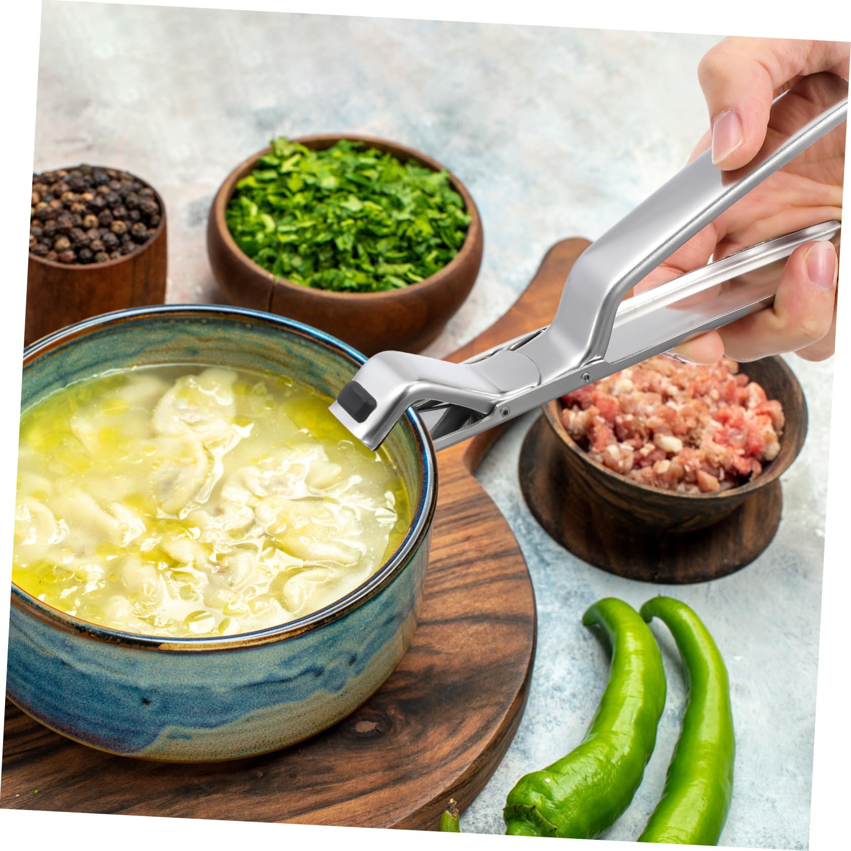 MAGICLULU Pinza de Cocina de Acero Inoxidable Resistente Corrosión con Operación Mano para Sujetar Platos Calientes y Recipientes en Cocina y Horno