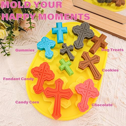 Miniatura 9 de Moldes de silicona de Pascua para chocolate, huevo de Pascua, conejo, molde cruzado Shpaed molde para hornear para fiesta de Pascua, bombas de